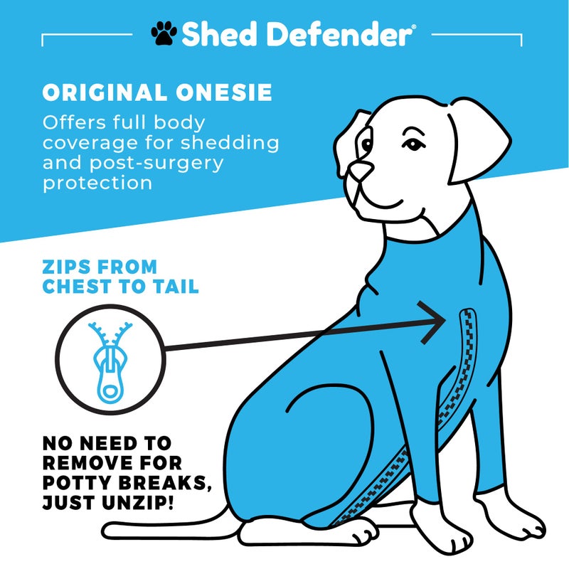 Shed Defender Original Dog Onesie for Dog Shedding, Seen on Shark Tank, Lightweight Breathable, Bodysuit for Dogs, Recovery Suit, Jumpsuit, Dog Body Suit, Shed Shirt, Post Surgery Onesie, Vet Approved - Image 4